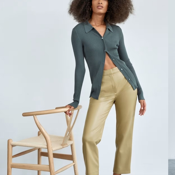 Aritzia command cropped mid rise vegan leather pants size 12 - Picture 6 of 13